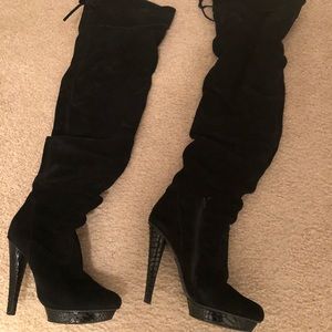 Black Thigh High Boots